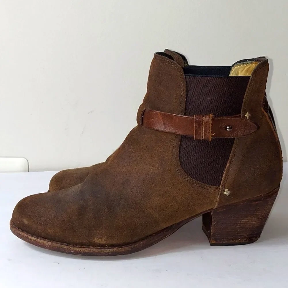 Rag & Bone Durham Brown Distressed Ankle Boots Sz 9 - Picture 3 of 12